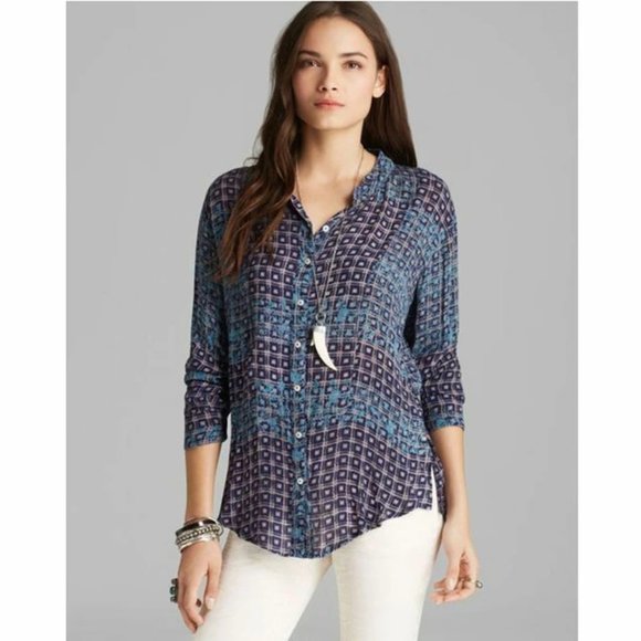 Free People Tops - Free People Caravan Top Blue